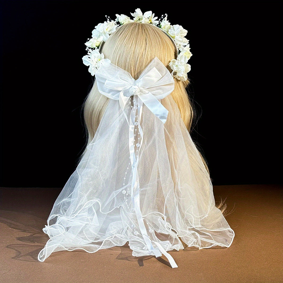 Short Floral Wedding Veil
