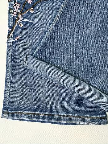 Retro Floral Embroidered Boot Cut Jeans Bazaare Mart Embroidered Boot Cut Jeans