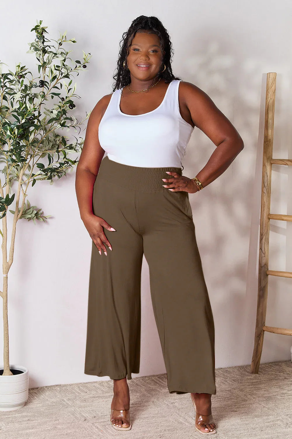 Solid Color Rayon Palazzo Pants Trendsi Palazzo Pants