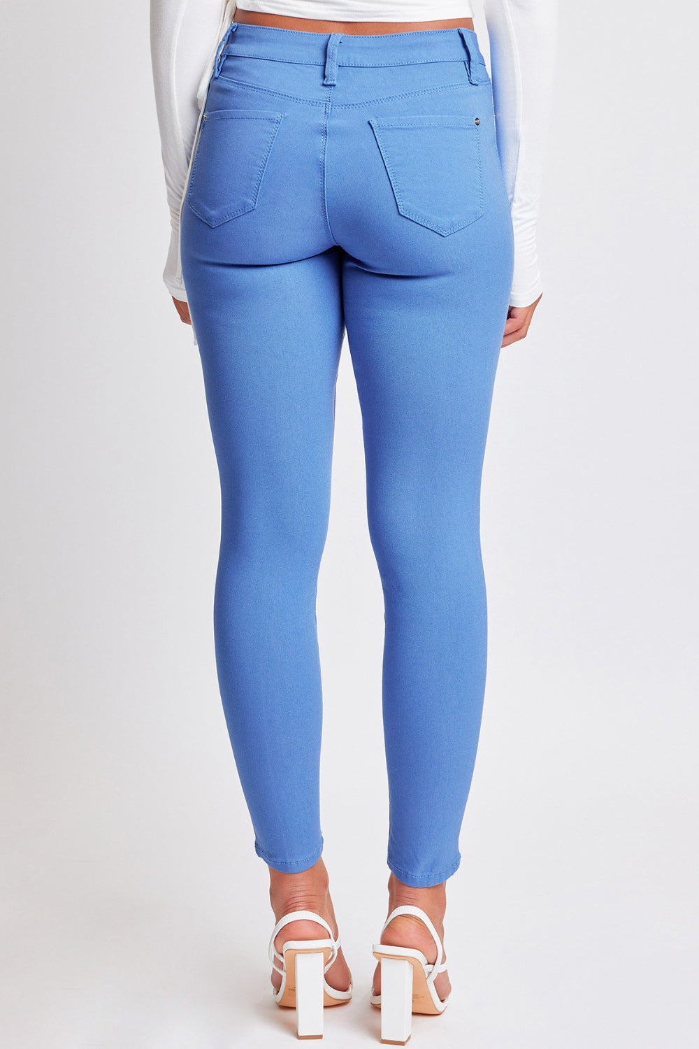 Blue Plus Size Hyperstretch Mid-Rise Skinny Pants