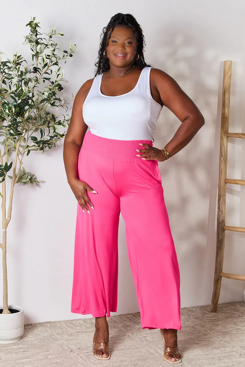 Solid Color Rayon Palazzo Pants Trendsi Palazzo Pants