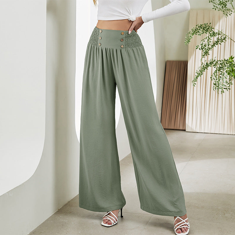 Wide Leg Elastic High Waist Sailor Pants