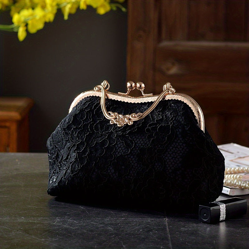 Small Floral Lace Clutch Bag