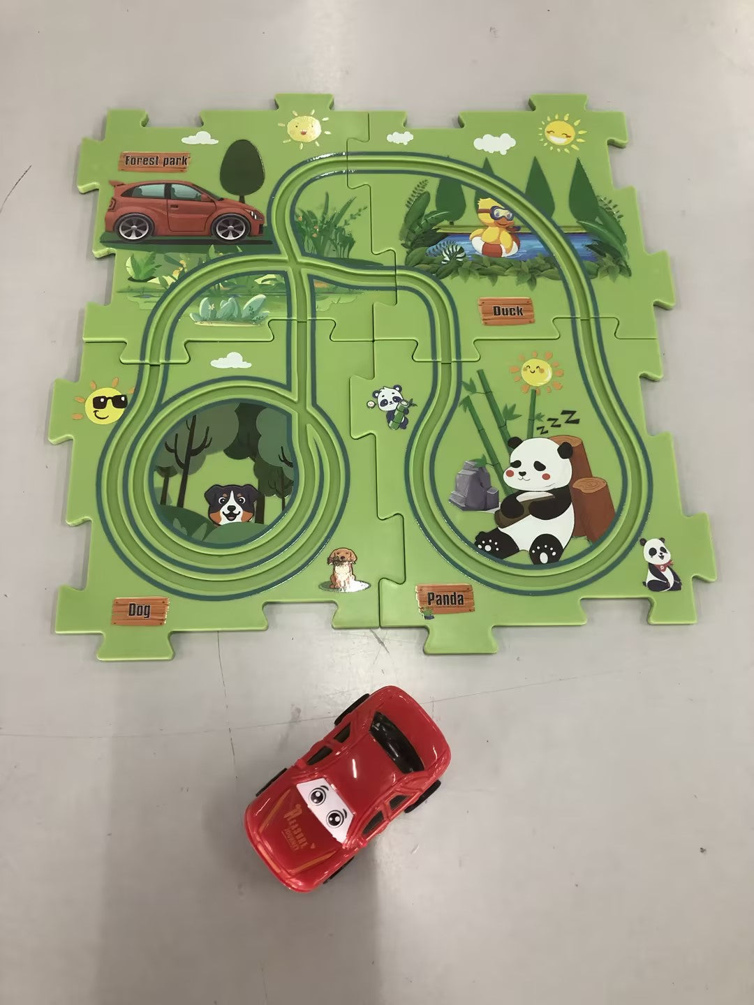 Electric Car Automatic Rail City Scene Play Mat