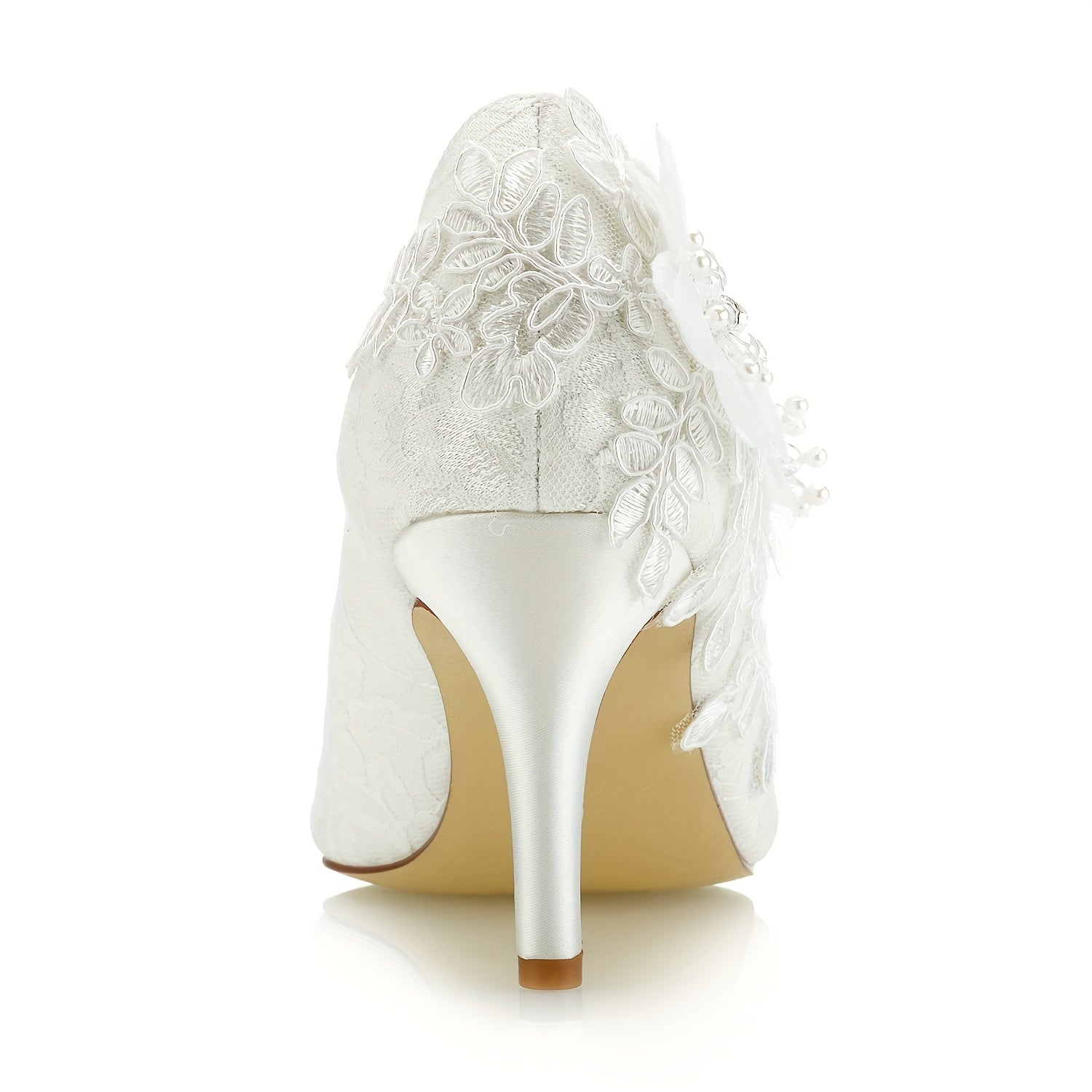 White Flower Wedding High Heels
