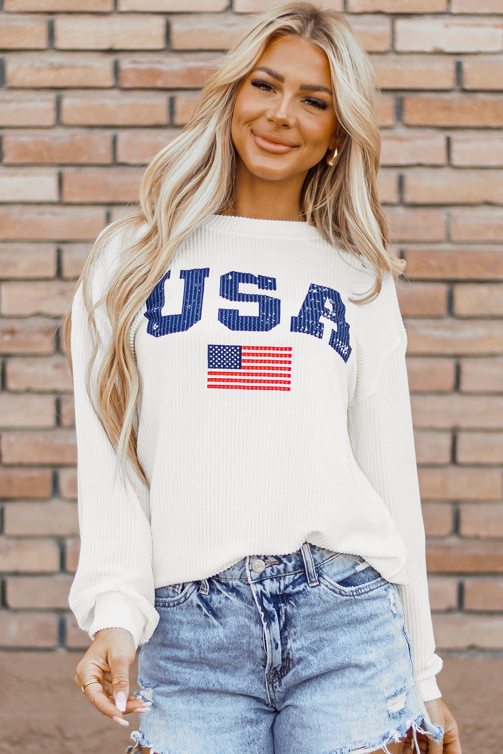 White USA Sweatshirt