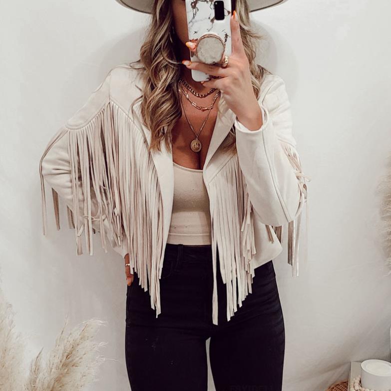 Women's Faux Leather Fringe Jacket