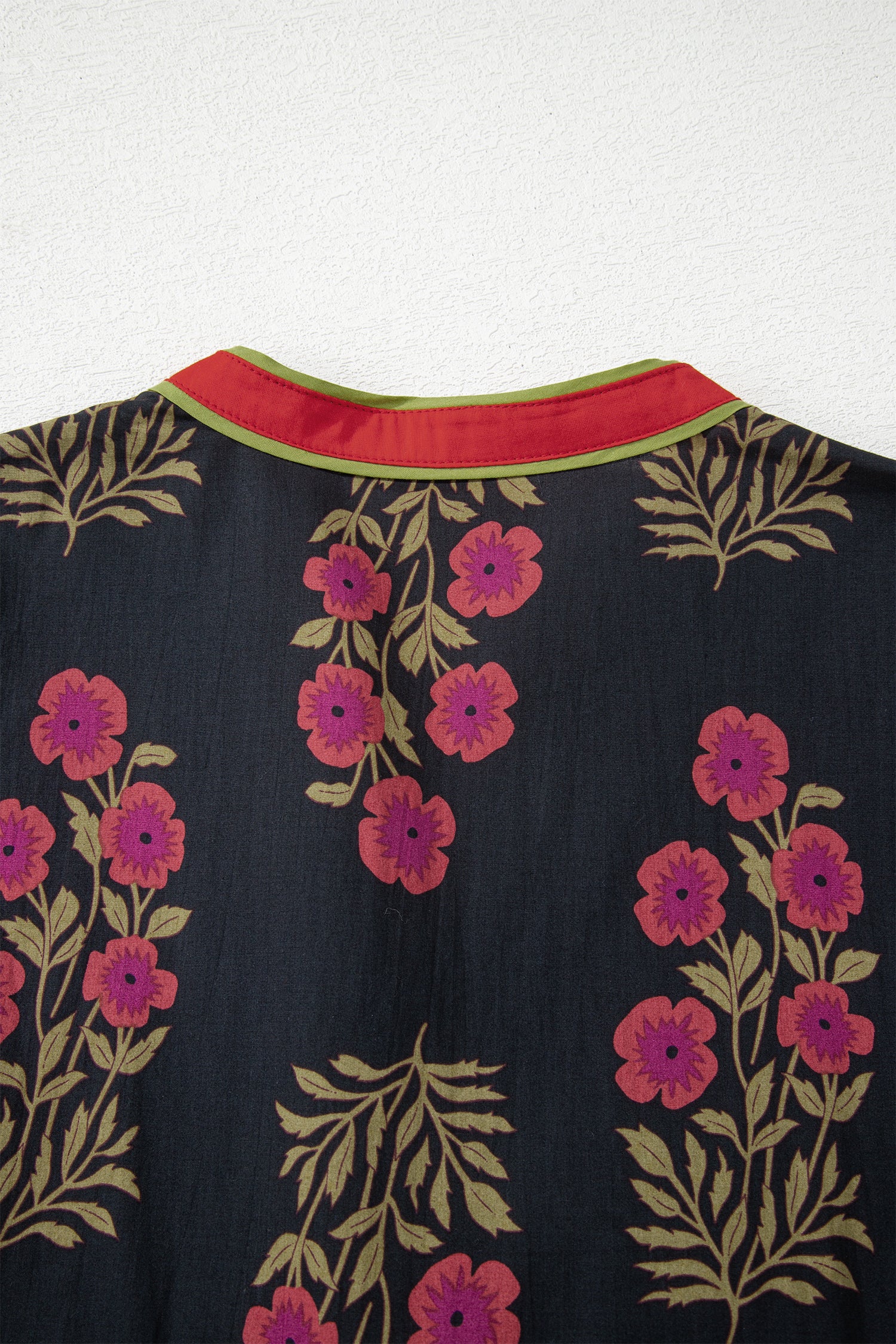 Black Retro Floral Belted Short Puff Sleeve Mini Dress Bazaare Mart Dresses/Floral Dresses