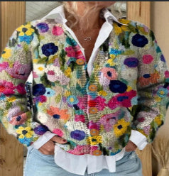 Printed Autumn Cardigan