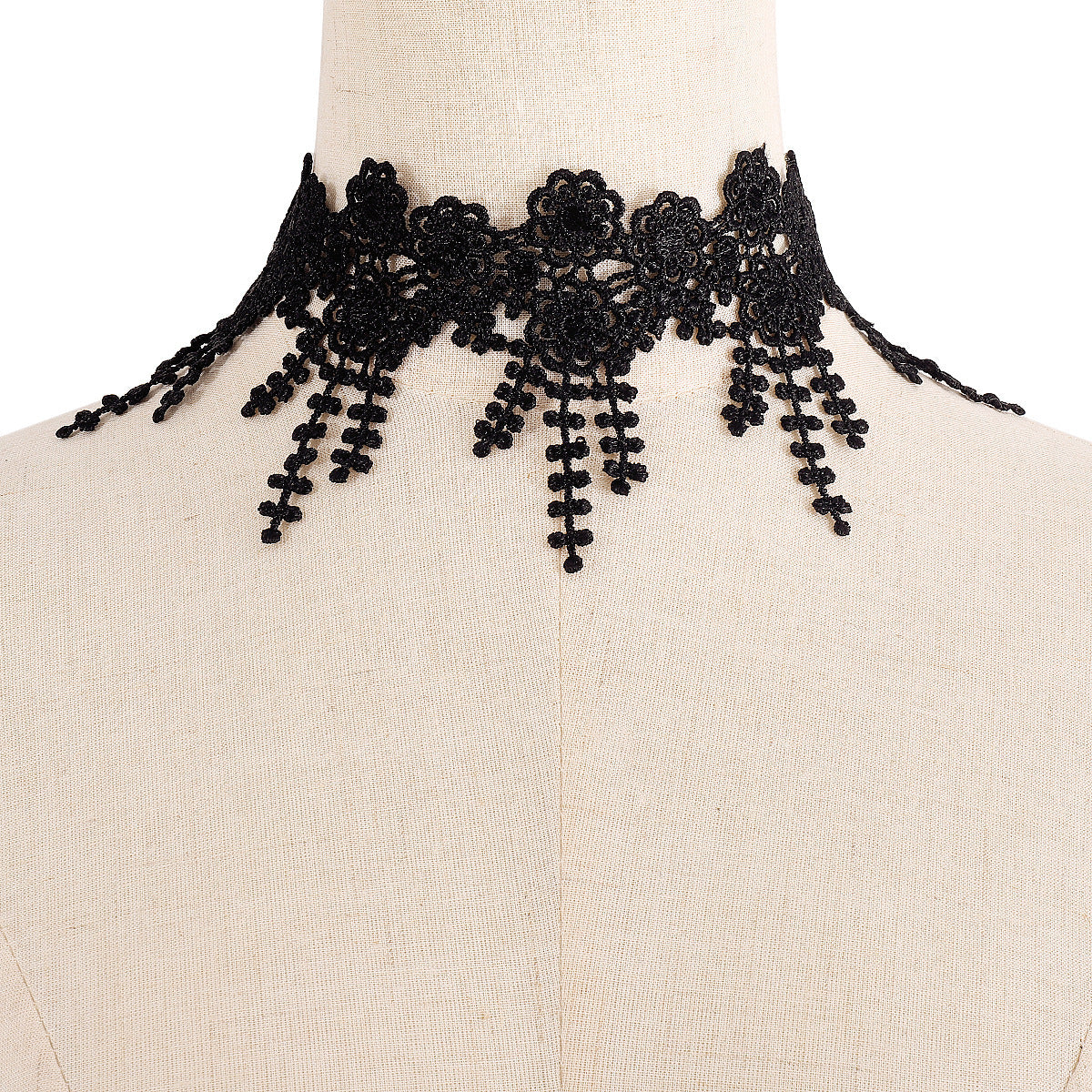 Black Lace Adjustable Choker Necklace