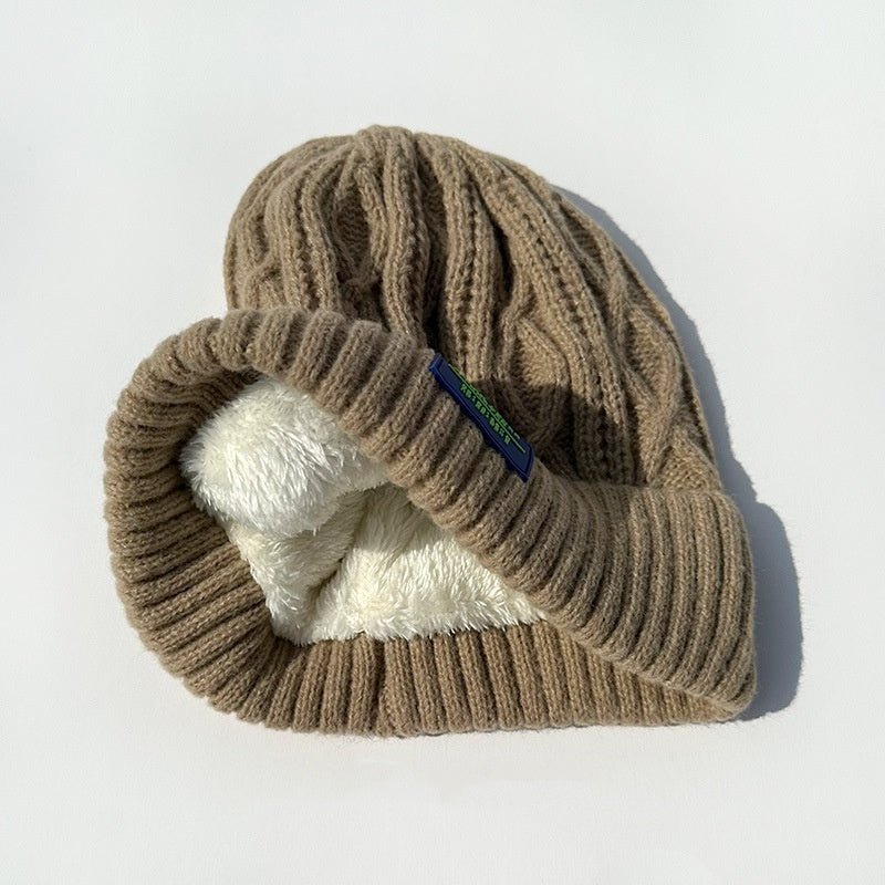 Cable Knit Fleece Lined Cap - Bazaare Mart