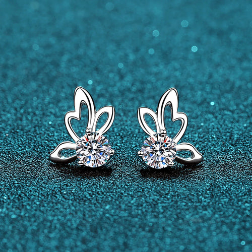 Butterfly Moissanite Earrings Bazaare Mart 1 Carat Moissanite Butterfly Shape Earrings