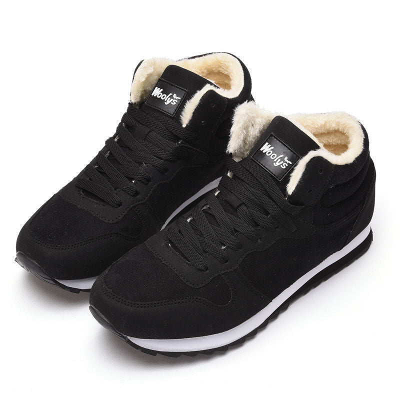 Cashmere Lined Suede High Top Shoes - Bazaare Mart