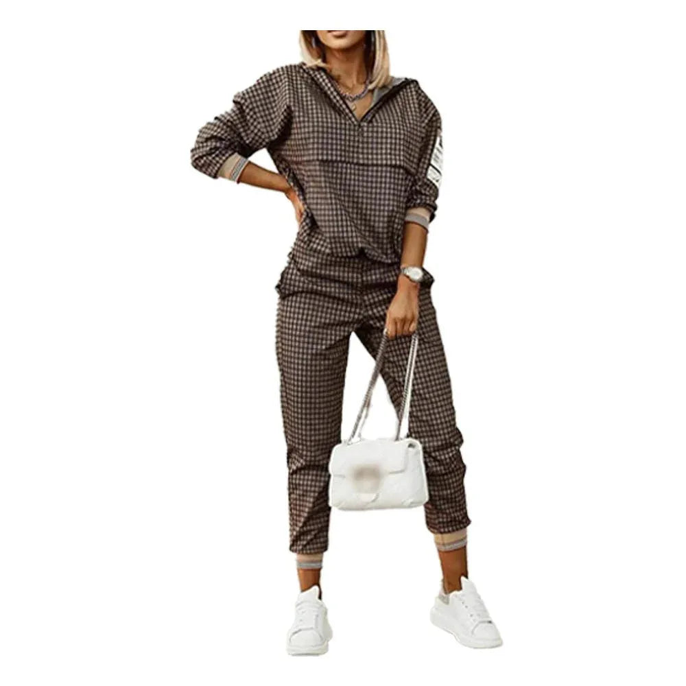 Casual Geo Print Long Sleeve Pants Set Bazaare Mart Casual Pants Set