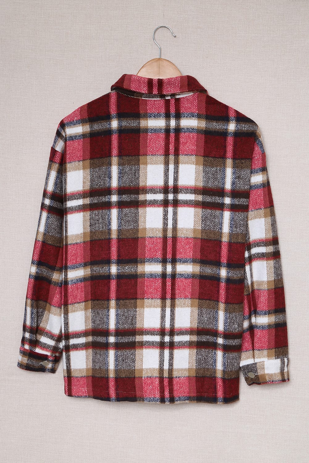 Red Plaid Pocketed Shacket