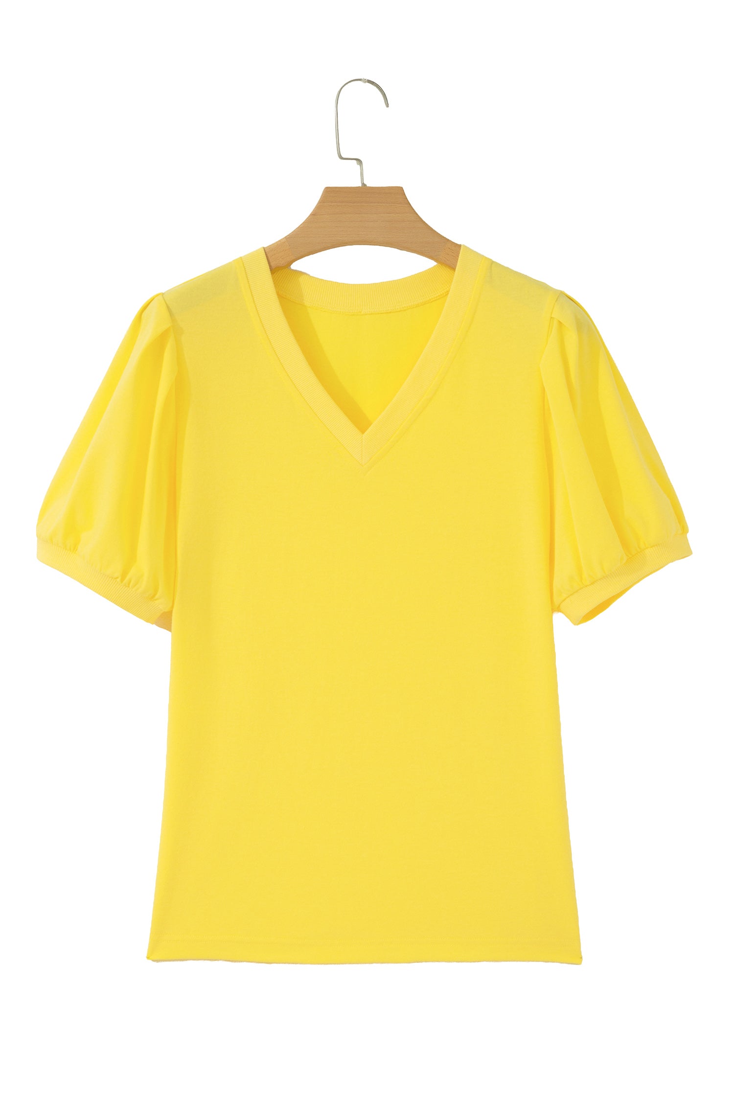Women Puff Sleeve V-Neck Top