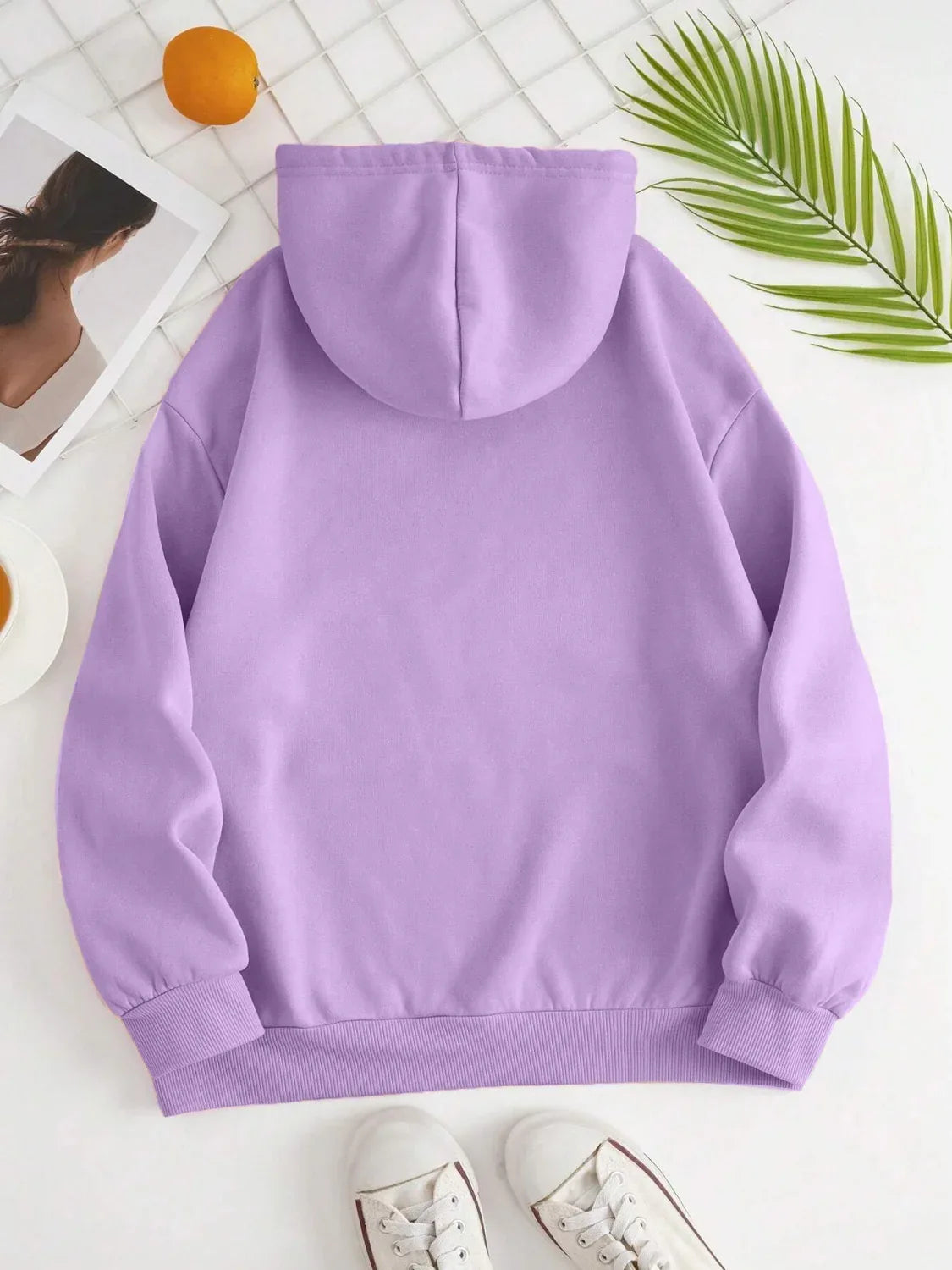 Plain Dropped Shoulder Hoodie Trendsi Drawstring Dropped Shoulder Hoodie