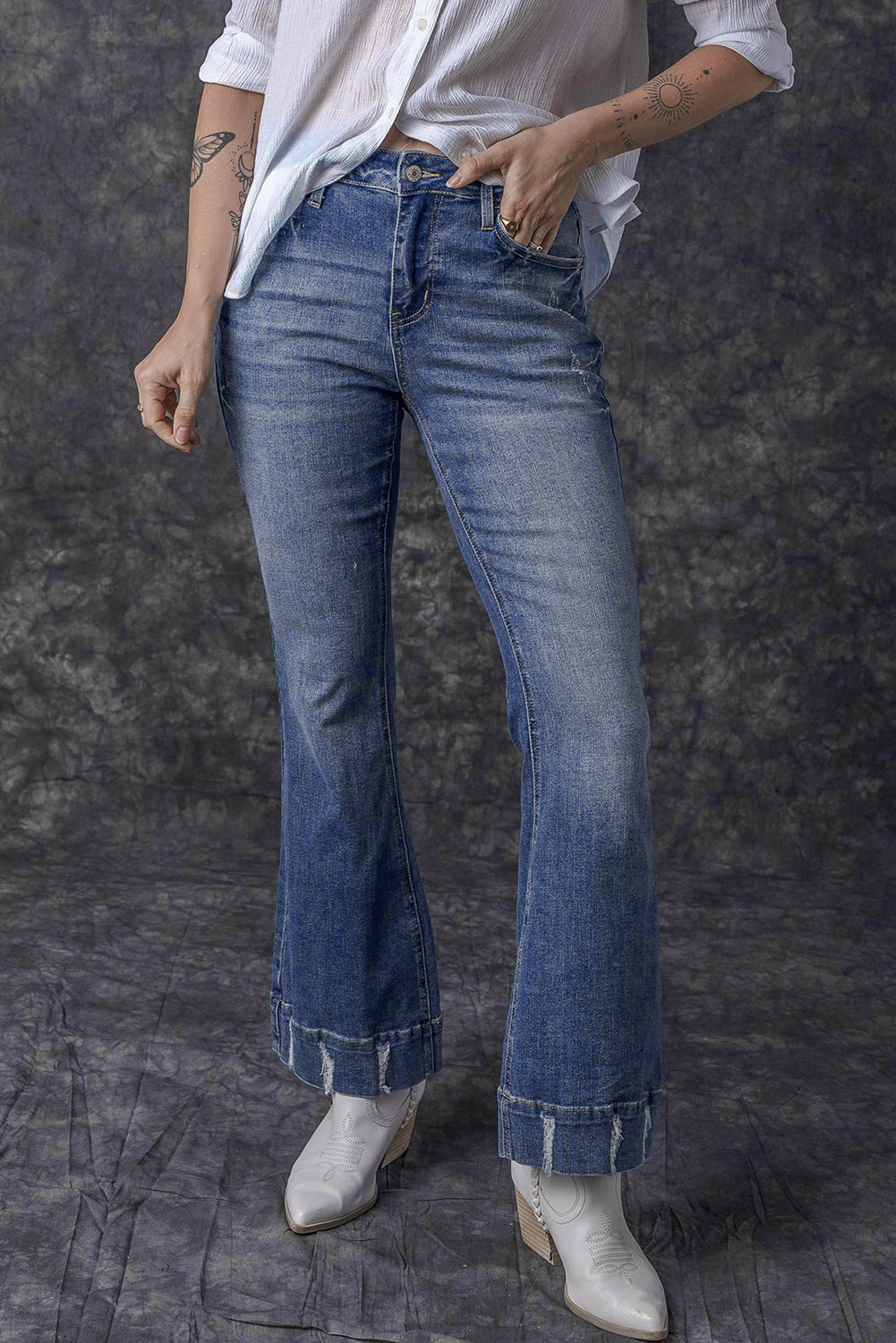 Medium Wash Flare Jeans