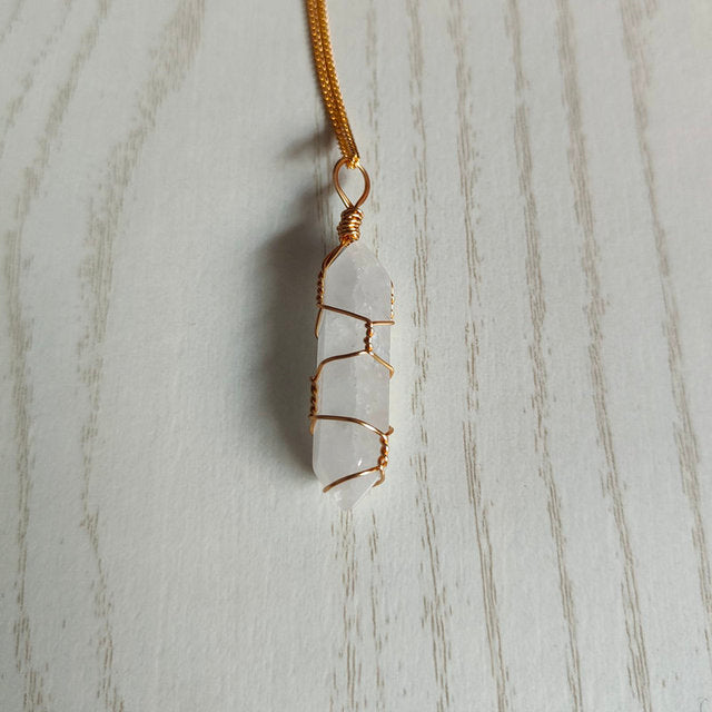 Hexagonal Bullet Natural Stone Necklace - Bazaare Mart