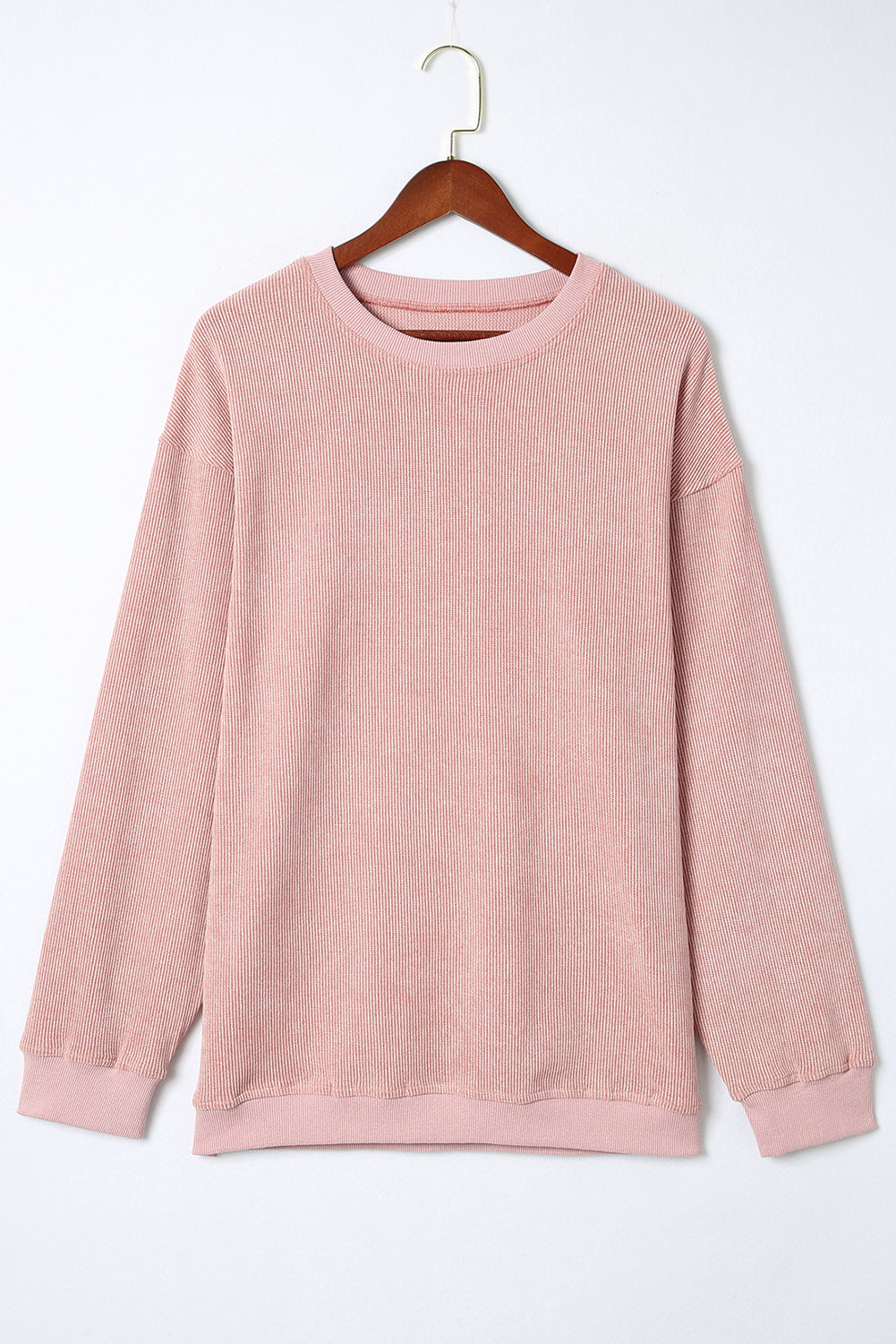 Plain Corded Crew Neck Sweatshirt