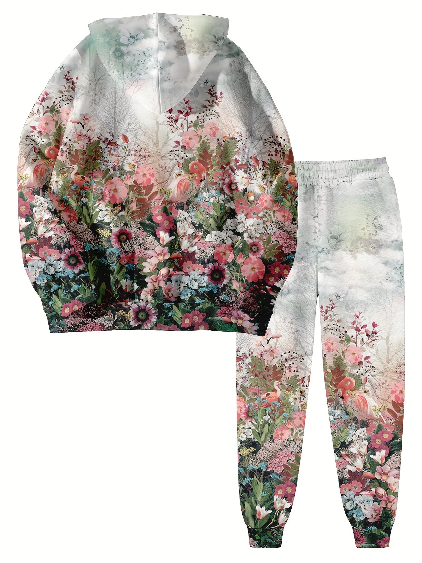 Plus Size Floral Print Sweatsuit