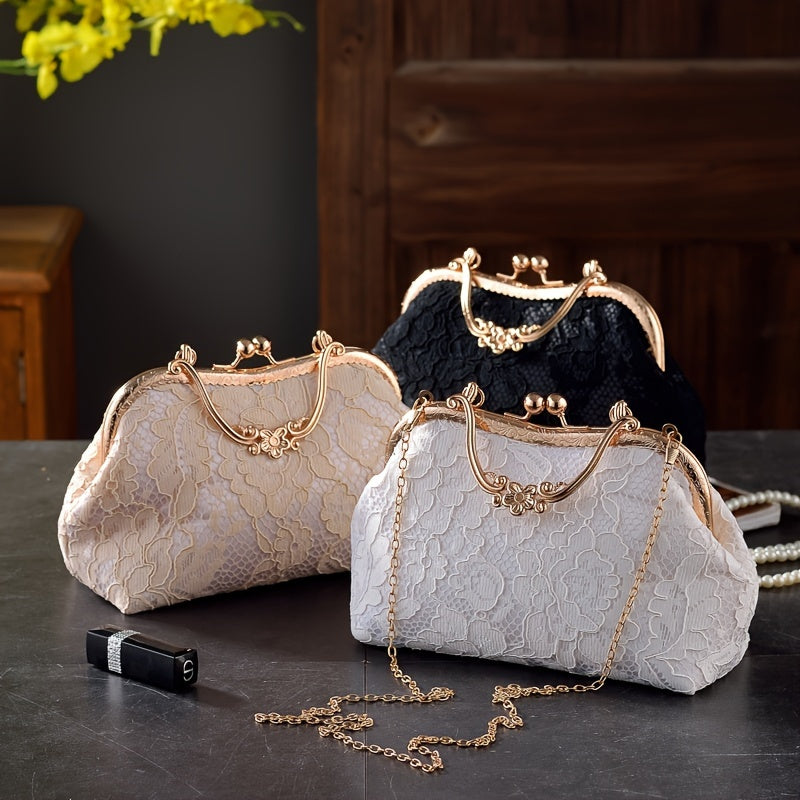 Small Floral Lace Clutch Bag