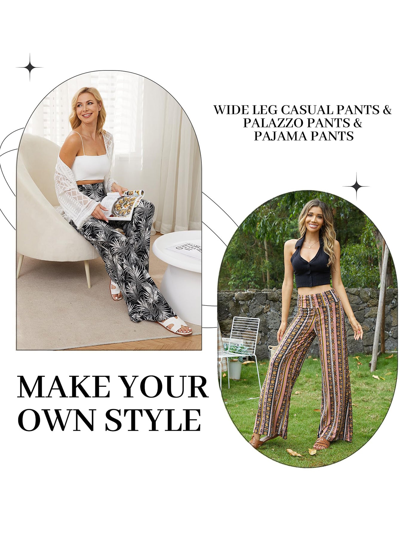 Striped Boho Wide-leg Pants
