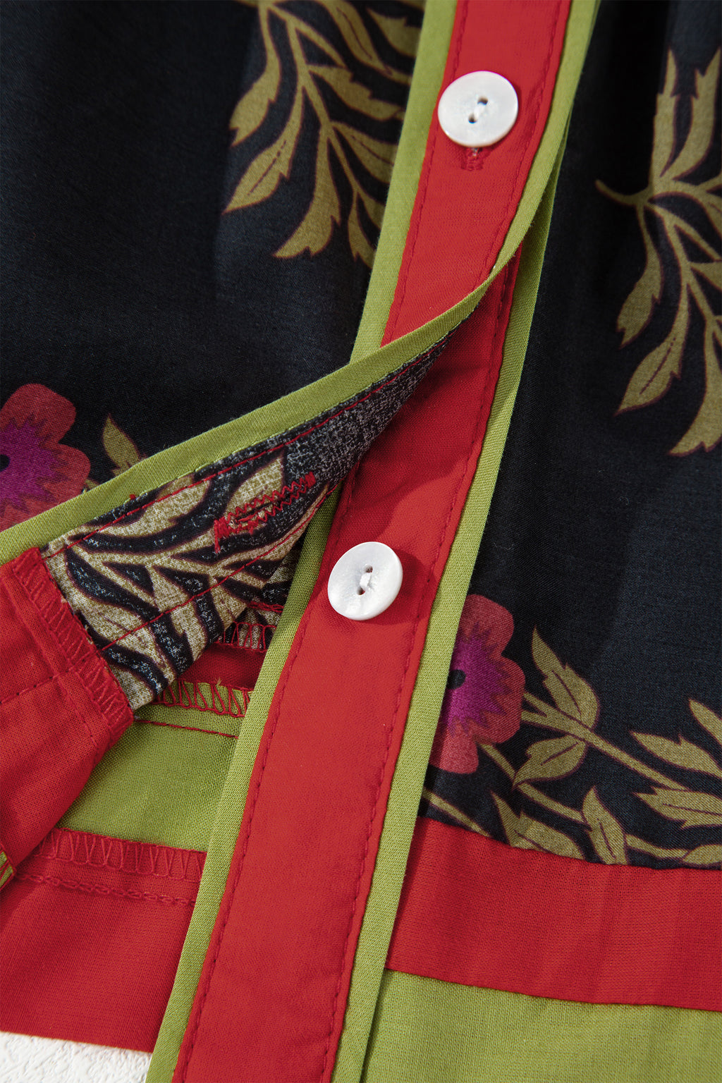 Black Retro Floral Belted Short Puff Sleeve Mini Dress Bazaare Mart Dresses/Floral Dresses