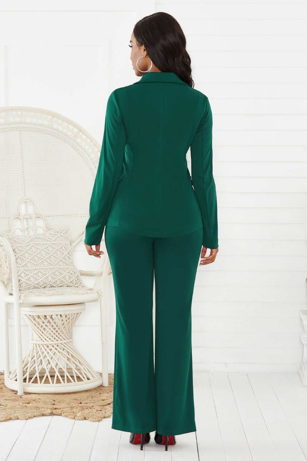 Lapel Collar Pants Suit