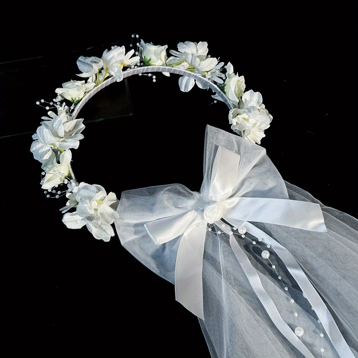 Short Floral Wedding Veil