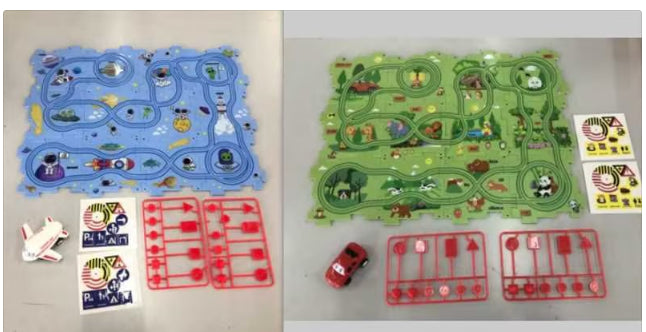 Electric Car Automatic Rail City Scene Play Mat