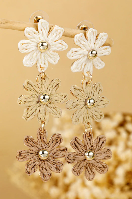 Parchment Boho Flowers Dangle Earrings Parchment ONE SIZE Shewin Earrings