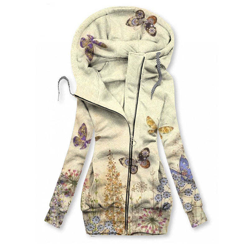 Beige Butterfly Hoodie