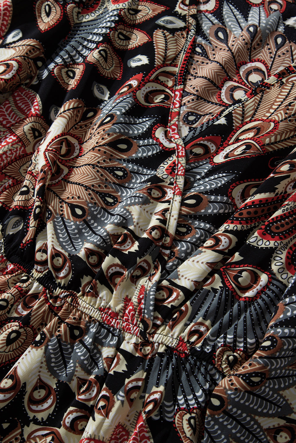 Black Floral V Neck Maxi Dress