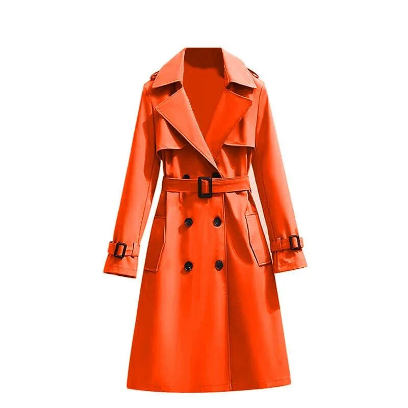 Classic Trench Coat Orange Red Bazaare Mart Trench Coat