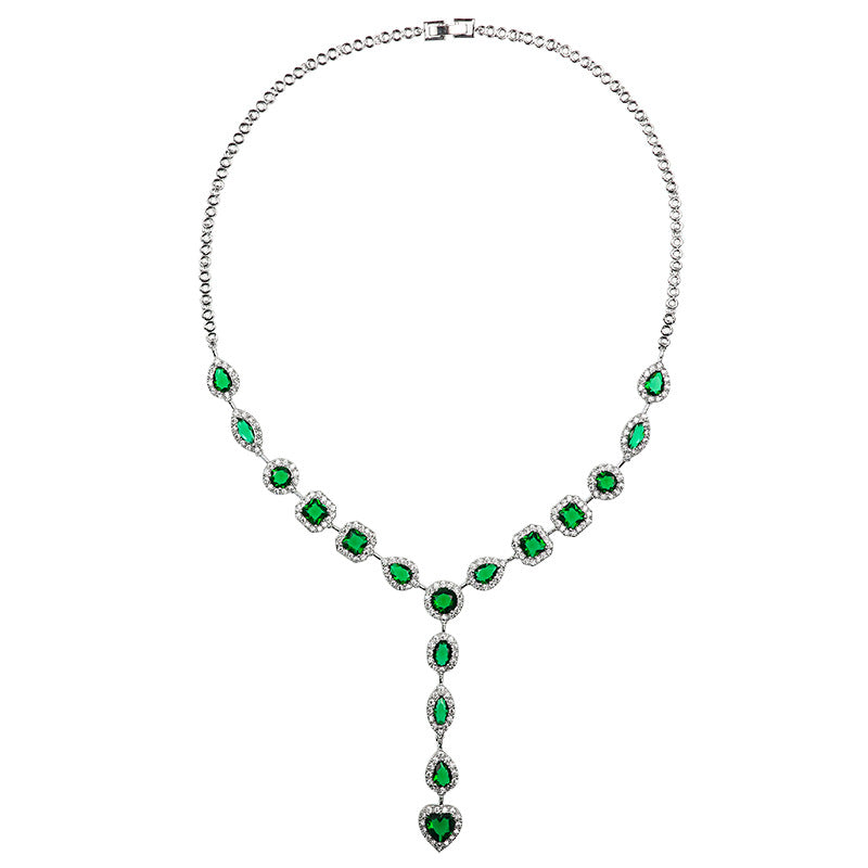 Y-Shape Love Pendant Necklace Earring Set