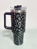 Insulated Stainless Steel 40oz Leopard Cup Black 40oz Bazaare Mart Stainless Steel Cup