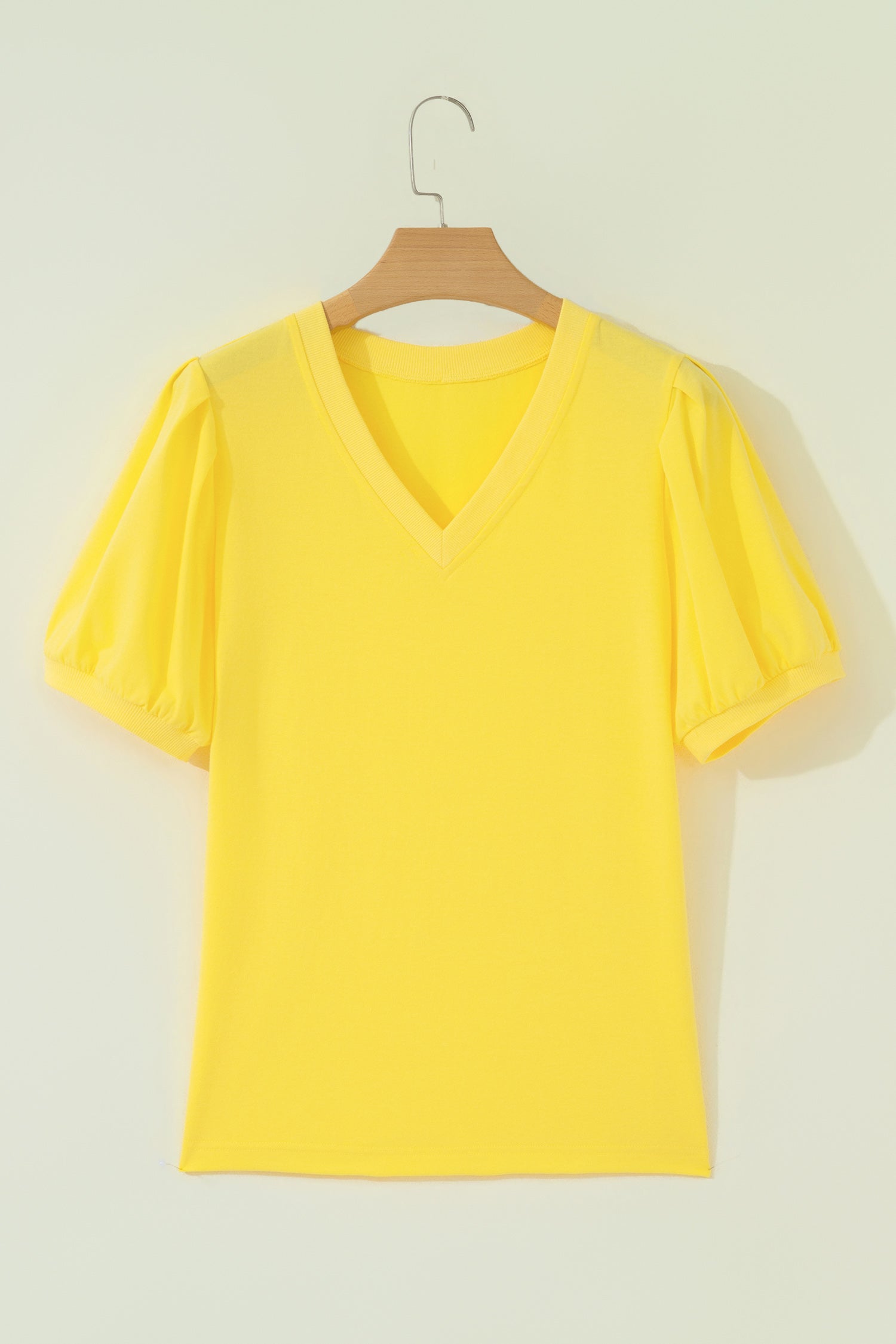 Women Puff Sleeve V-Neck Top