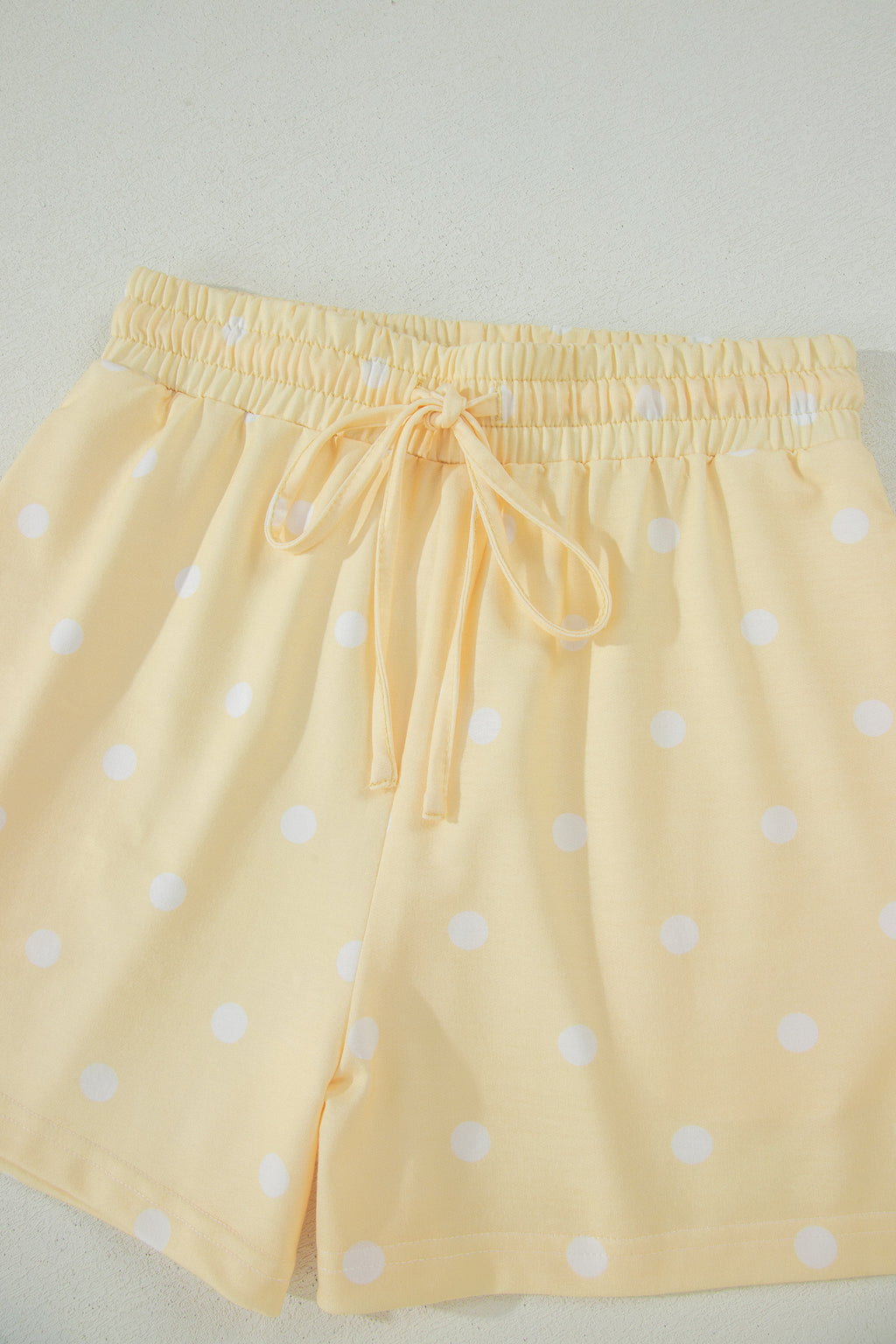 Women’s Polka Dot Shorts Set – Exposed Seam Tee & Drawstring Shorts Outfit Dear-Lover Dropshipping Two Piece Sets/Short Sets