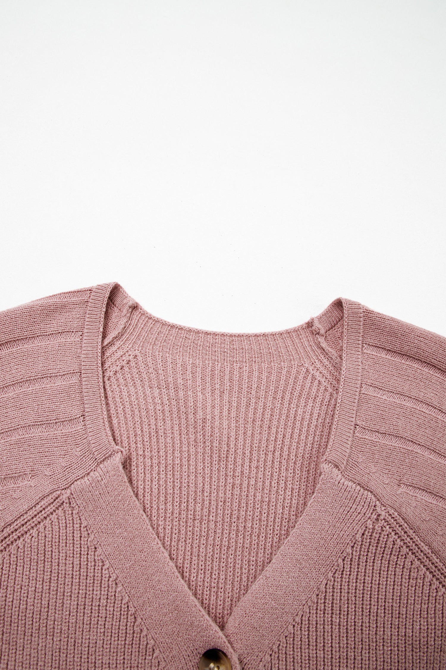 Mixed Texture Knit Button V Neck Cardigan Bazaare Mart Sweaters & Cardigans/Cardigans