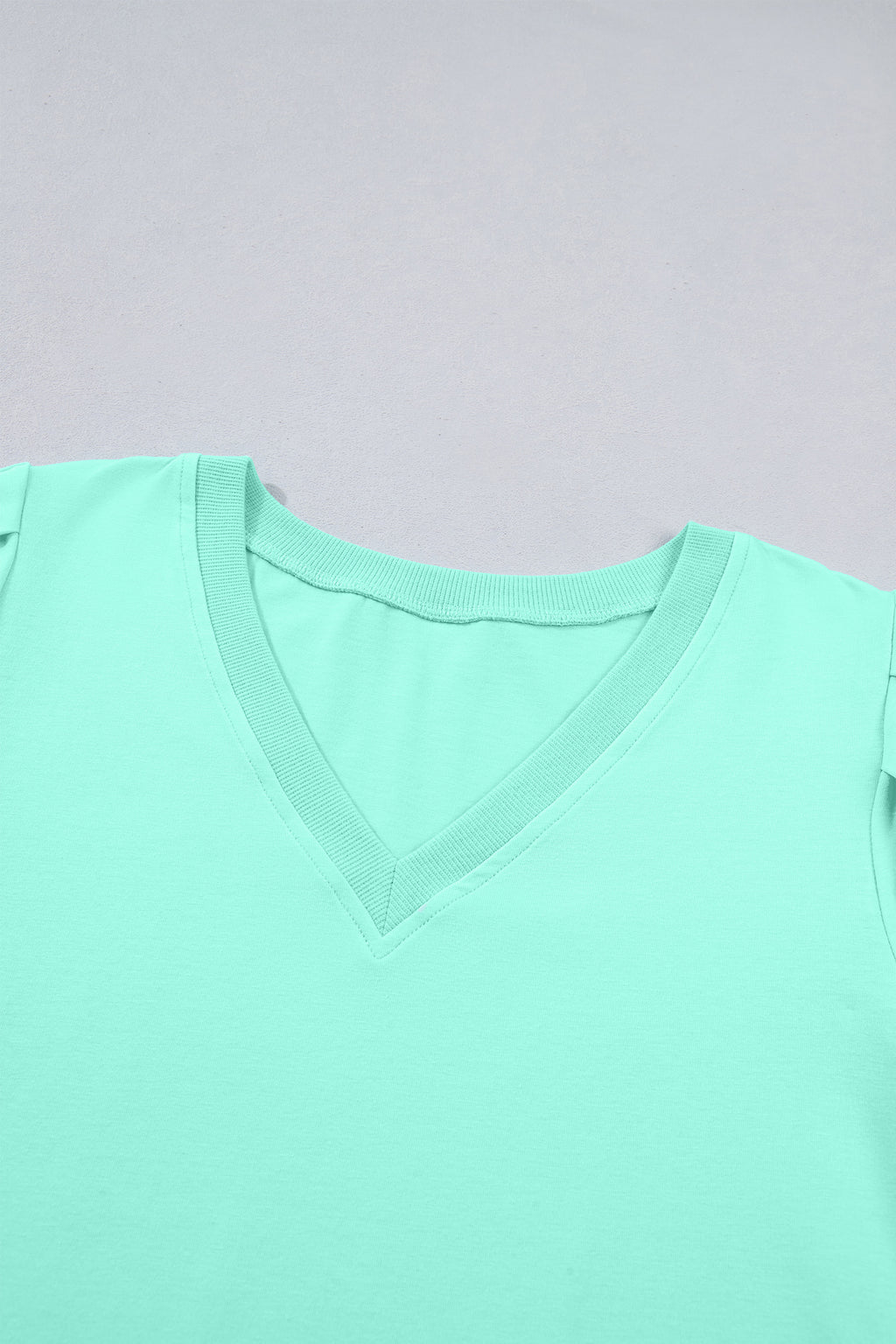 Yellow Solid Color V Neck Short Puff Sleeve Blouse Dear-Lover Dropshipping Tops/Blouses & Shirts