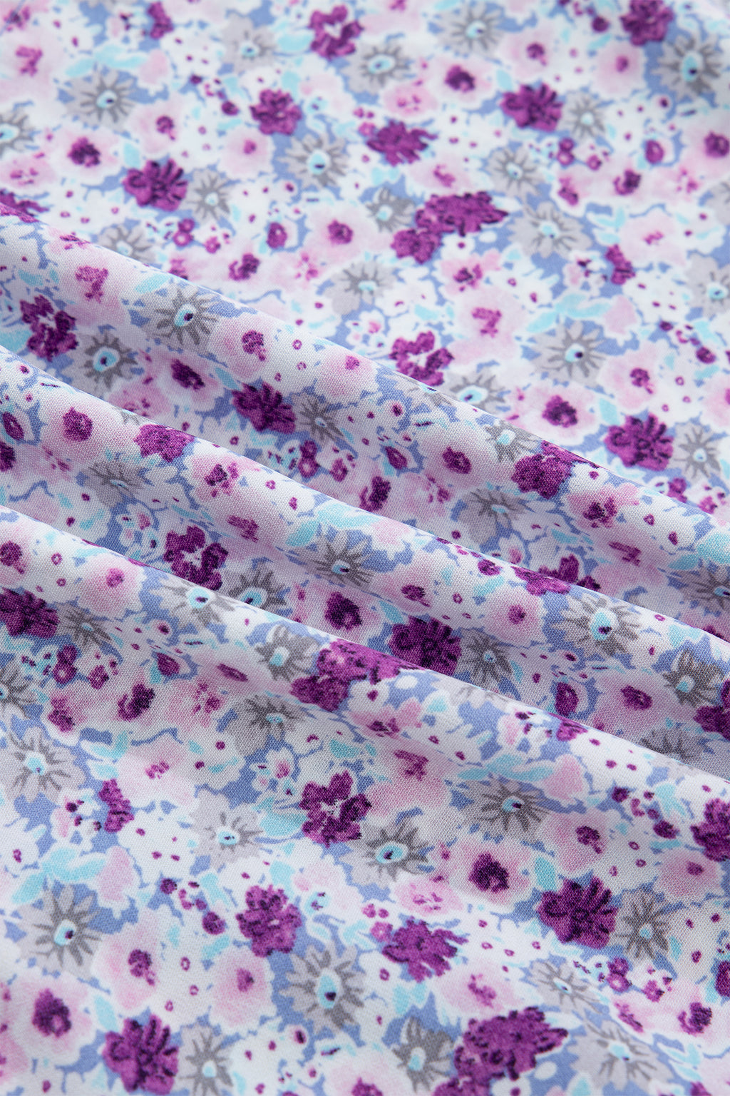Plus Size Purple Floral Smocked Maxi Dress – Square Neck Puff Sleeve Dress Dear-Lover Dropshipping Plus Size/Plus Size Dresses/Plus Size Maxi Dresses