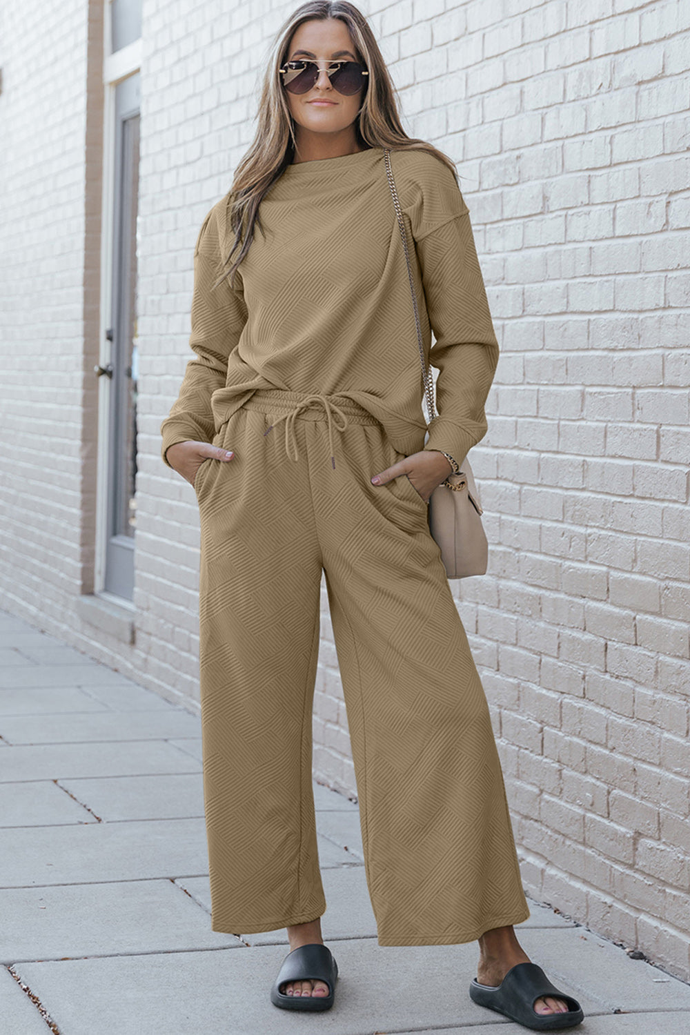 Wide Leg Sweat Pants Set