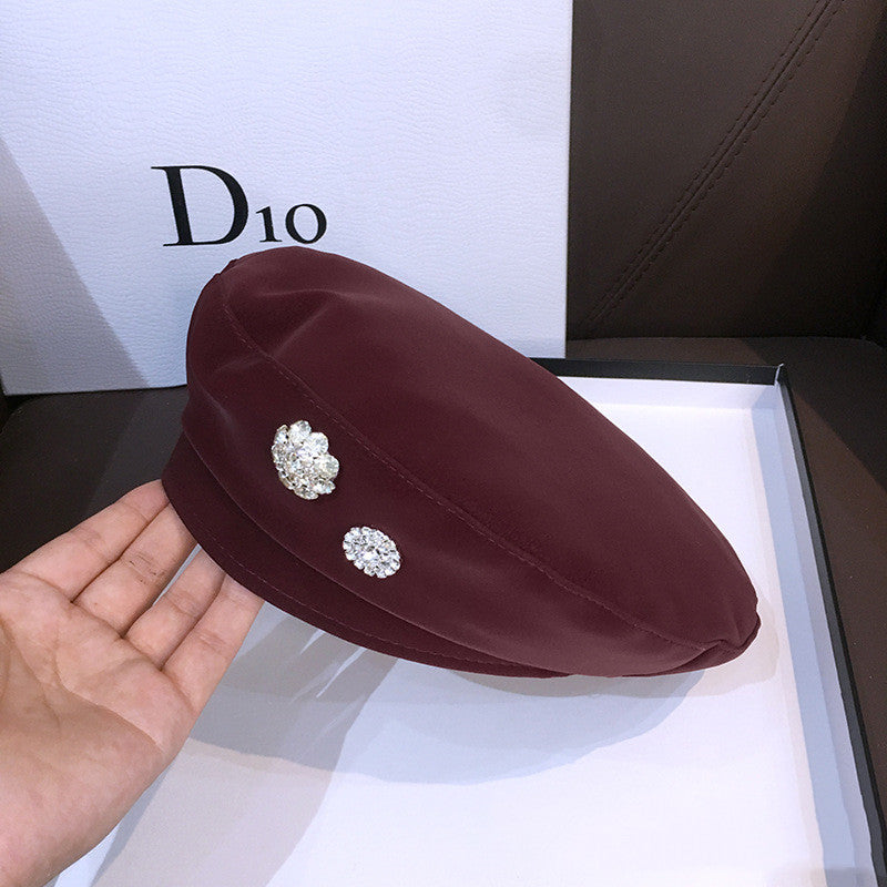 Women's Trendy Embellished PU Beret
