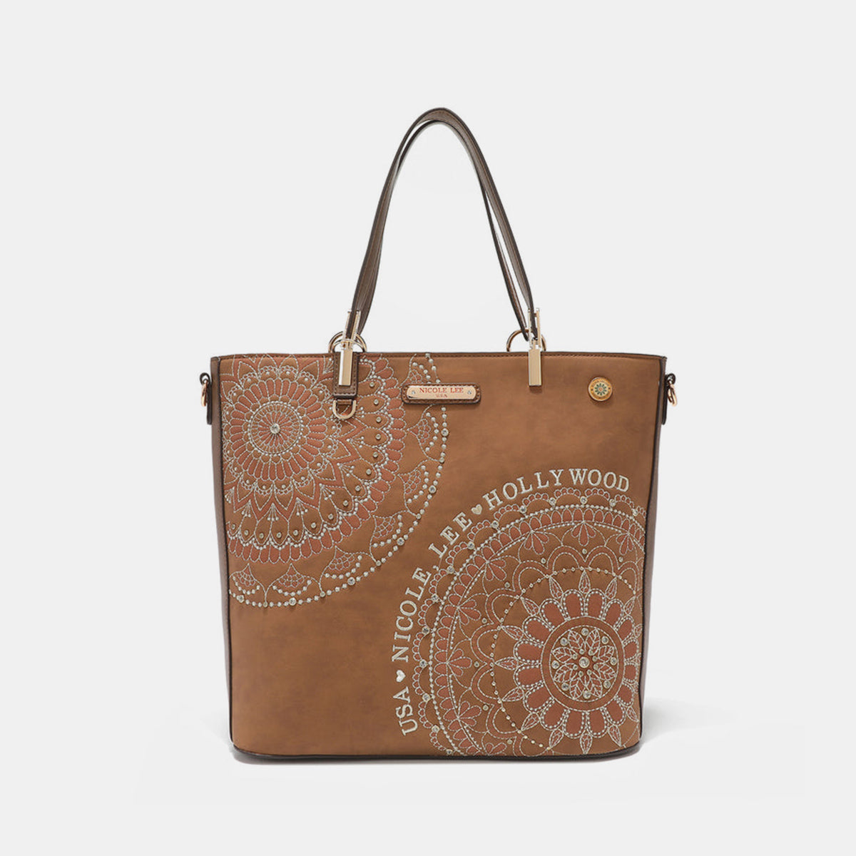 Embroidery Inlaid Rhinestone Tote Bag