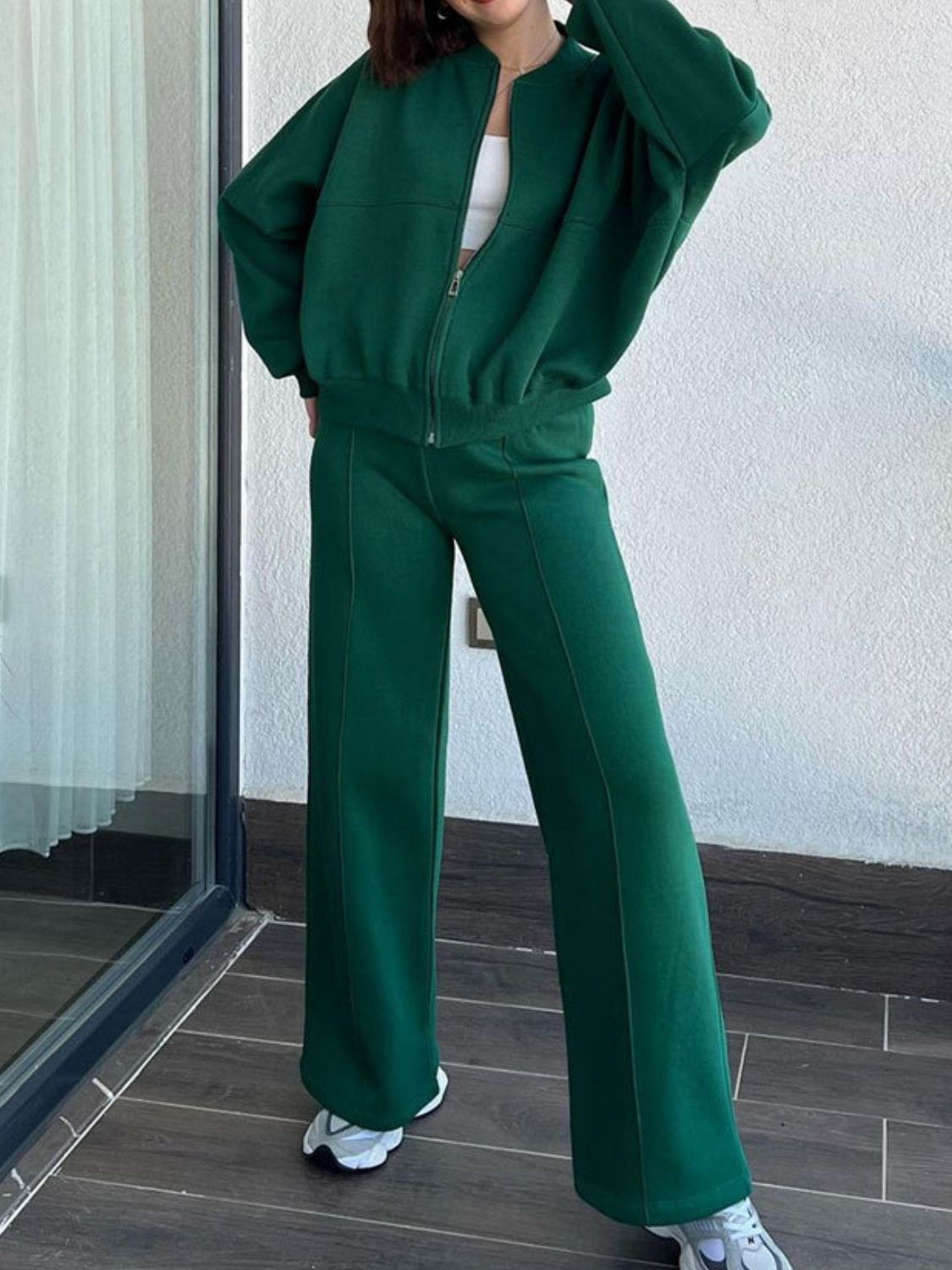 Baseball Zip Up Jacket and Drawstring Pants Set