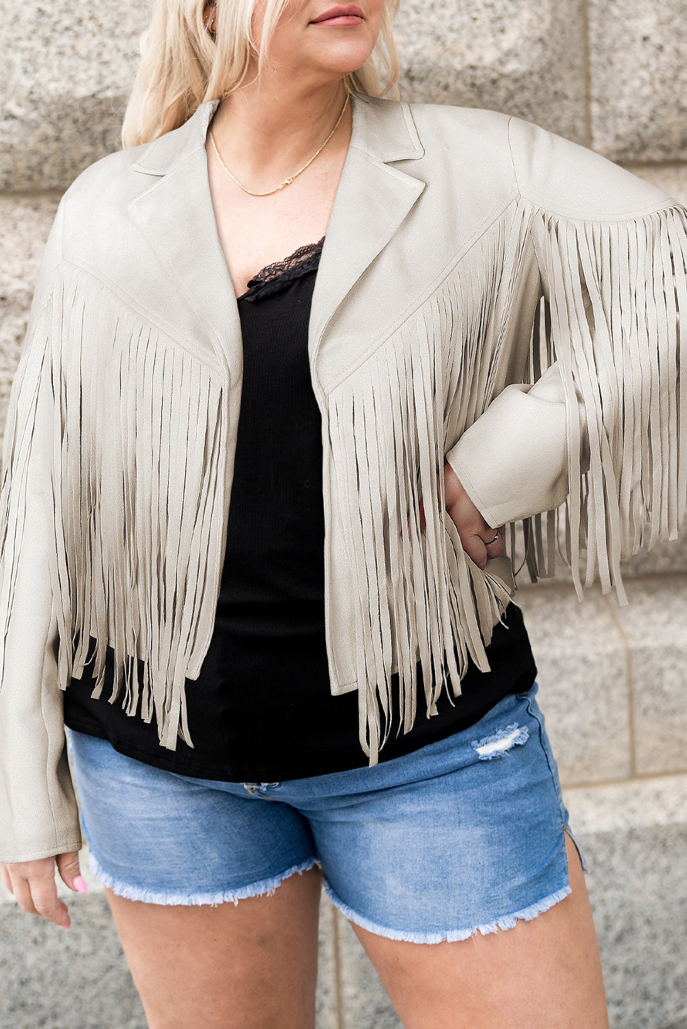 Open Front Fringe Jacket