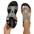 Rhinestone Flower Sandals Black Bazaare Mart Rhinestone Sandals
