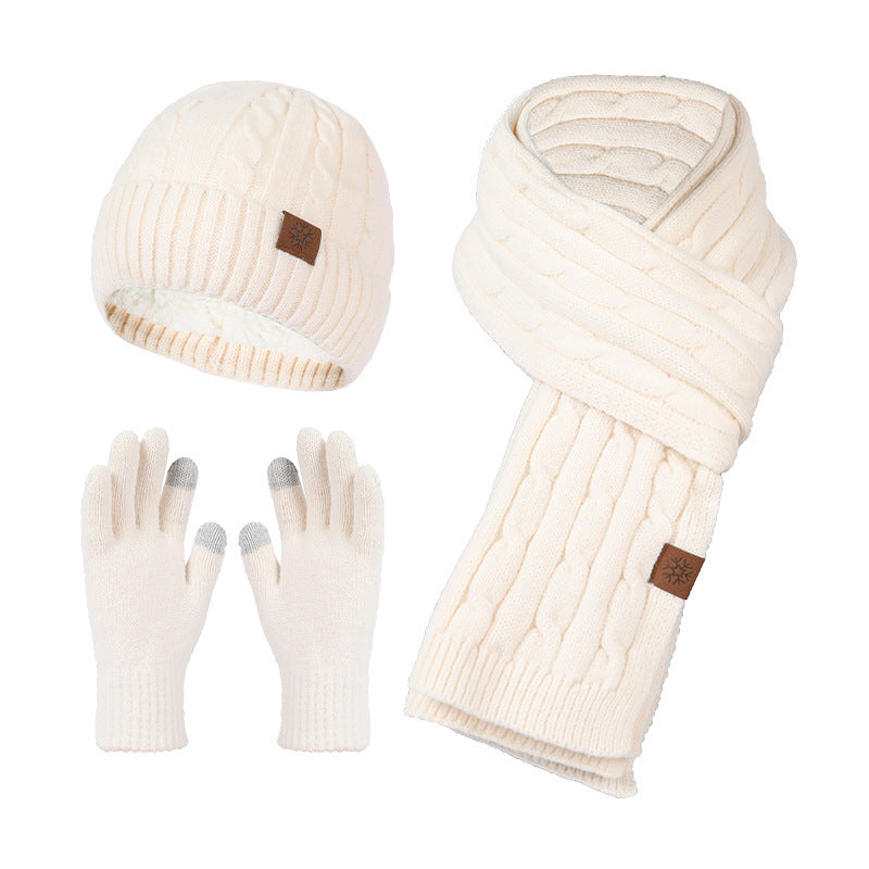 Men's Alpaca Winter Scarf Hat Gloves Set