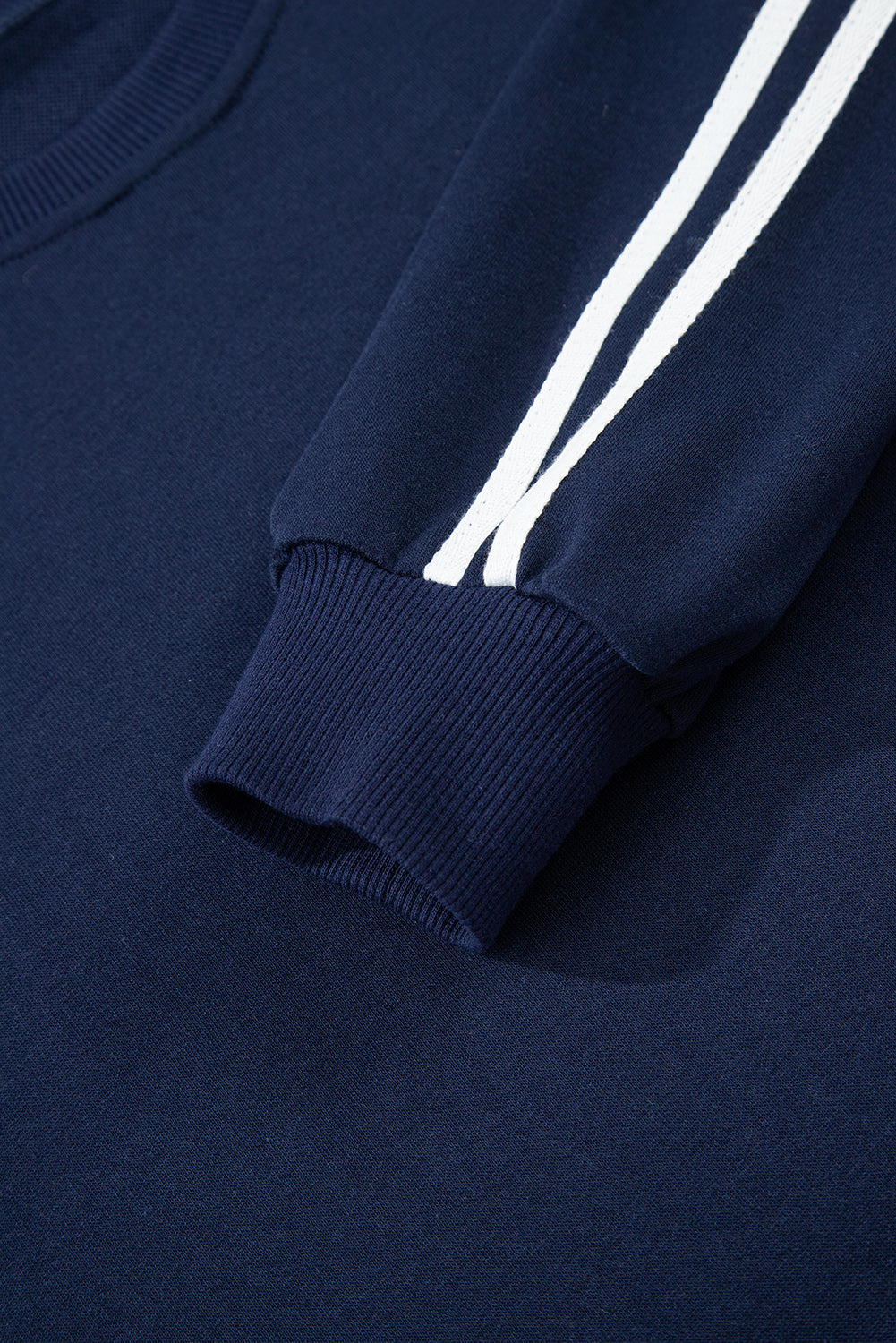 Navy Blue Varsity Striped Sweatsuit